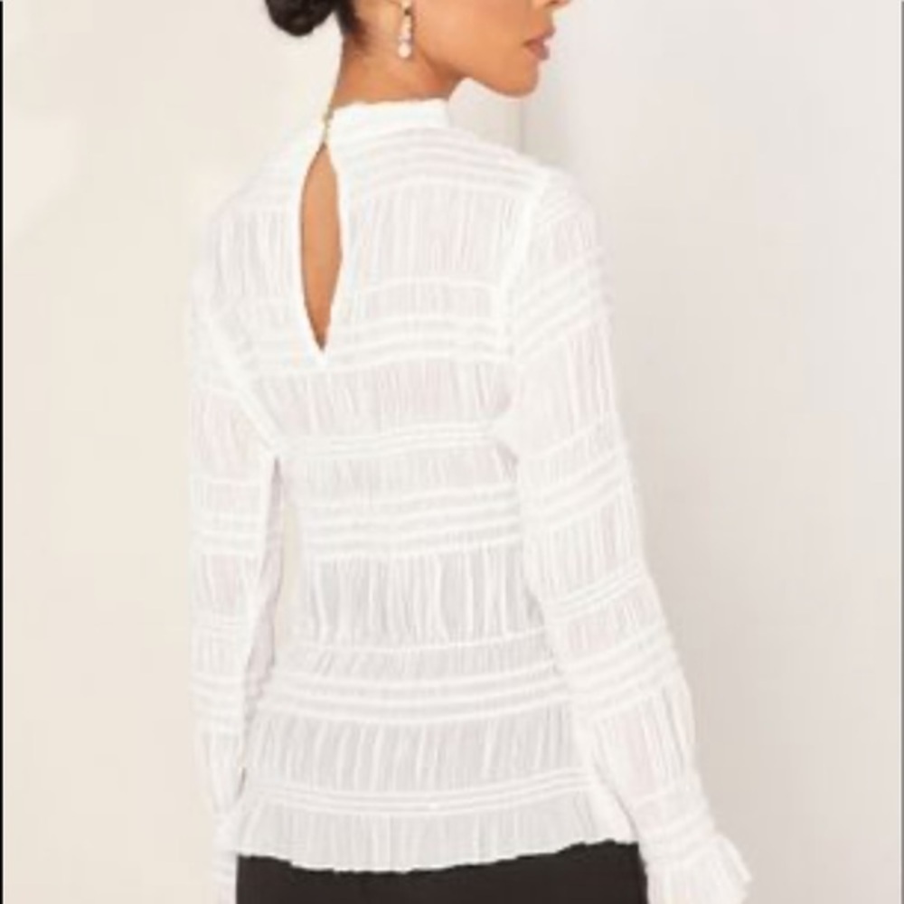NWT Keepsake The Label White High Neck Mesh Top